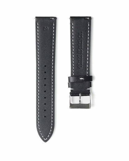 Sheep Nappa Black with White Stitch - 20MM