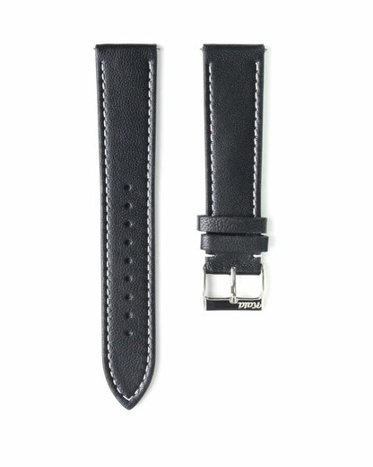 Sheep Nappa Black with White Stitch - 20MM