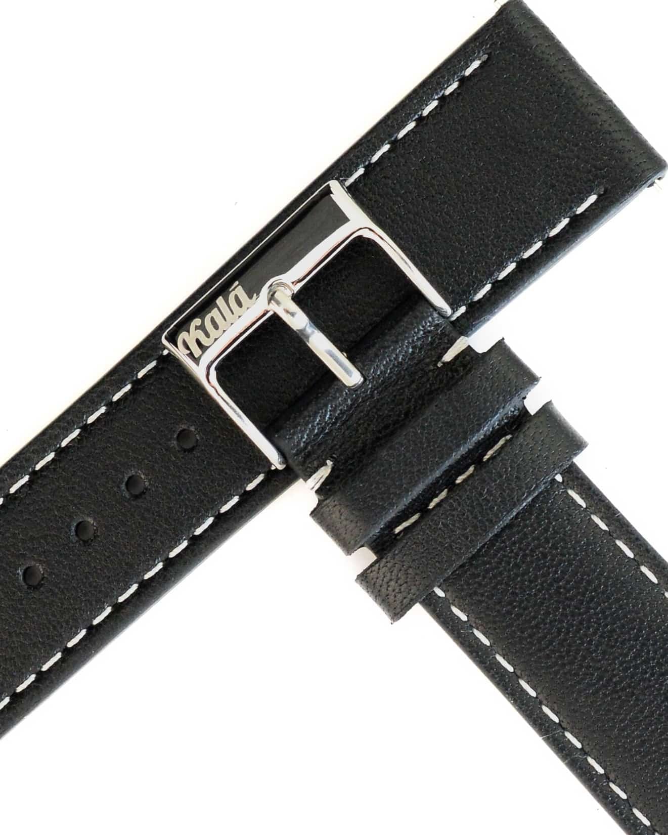 Sheep Nappa Black with White Stitch - 20MM