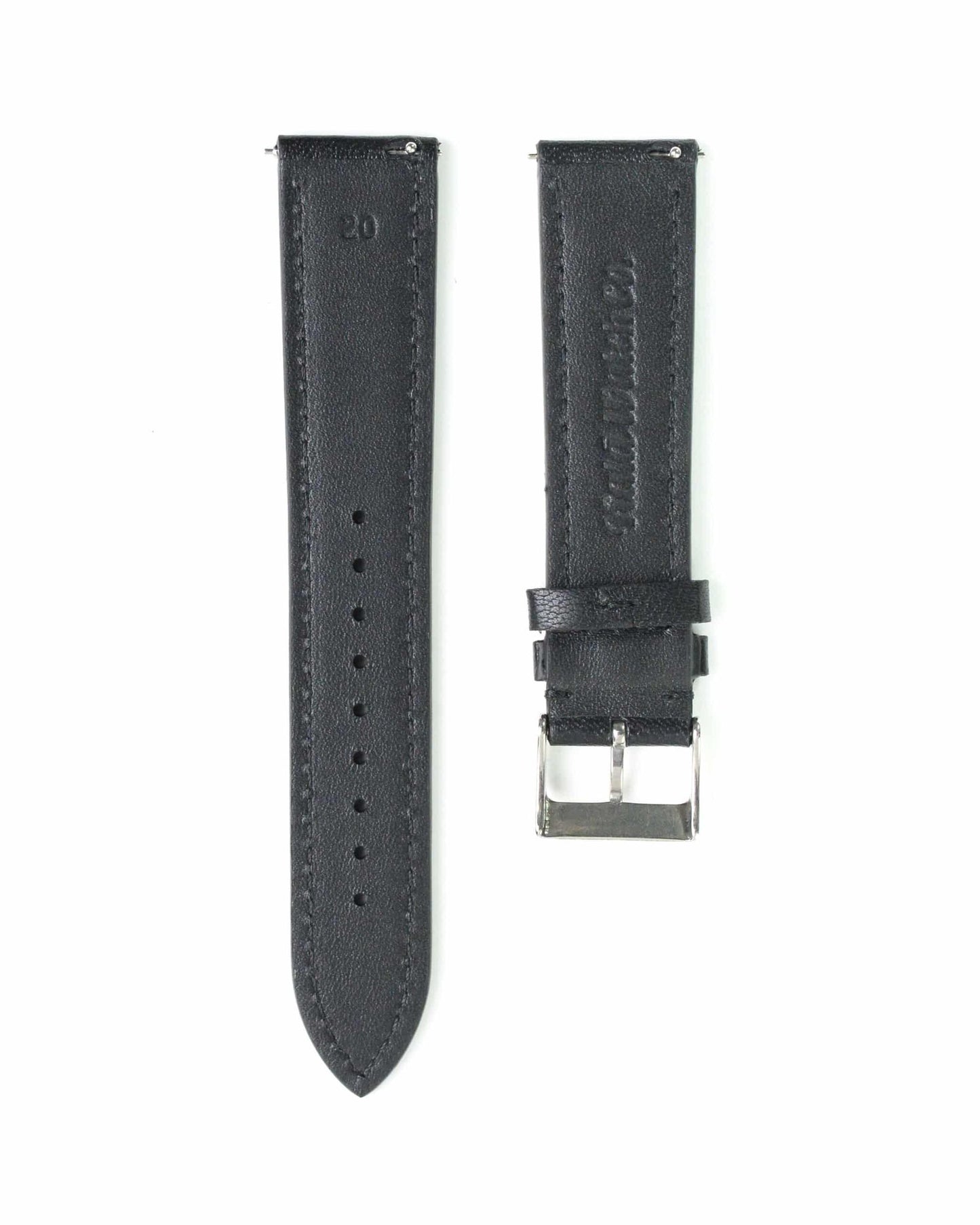 Sheep Nappa Black with Black Stitch - 20MM
