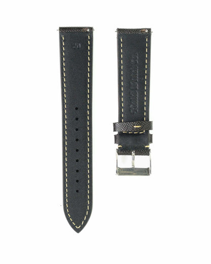 Saffiano Leather Brown with Cream Stitch