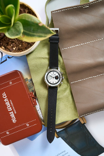 Saffiano Leather Black with Black Stitch