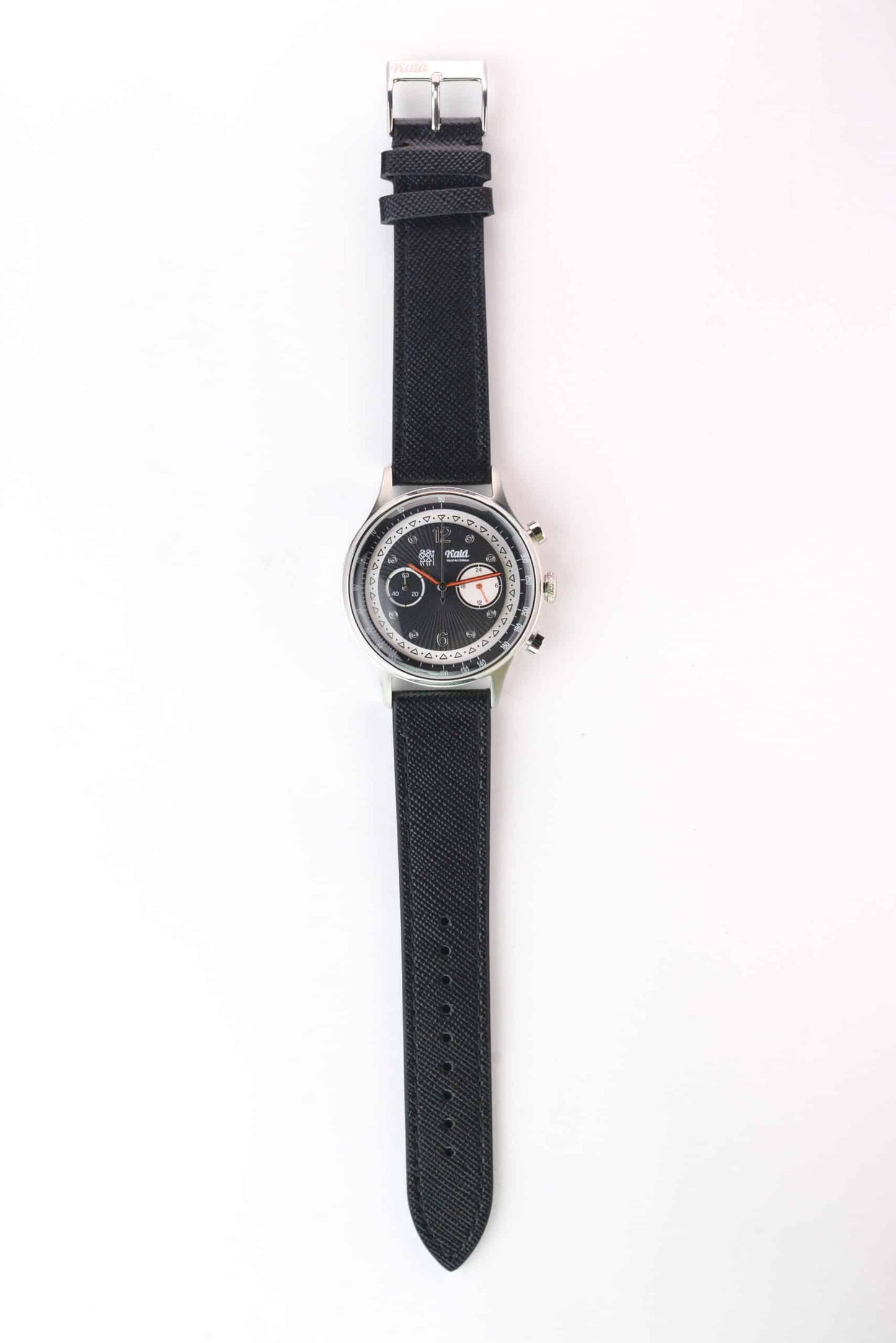 Saffiano Leather Black with Black Stitch - 20MM