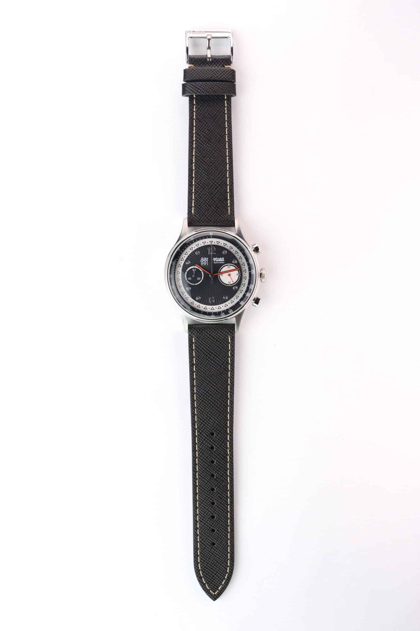 Saffiano Leather Brown with Cream Stitch - 20MM