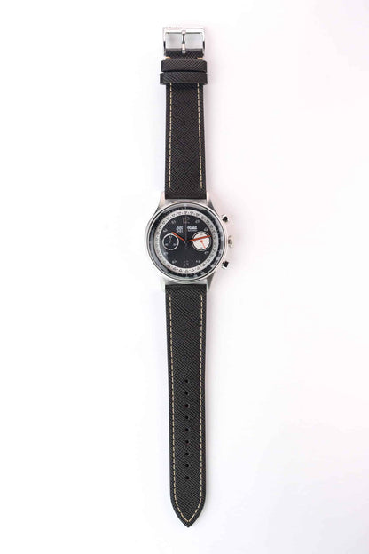 Saffiano Leather Brown with Cream Stitch - 20MM