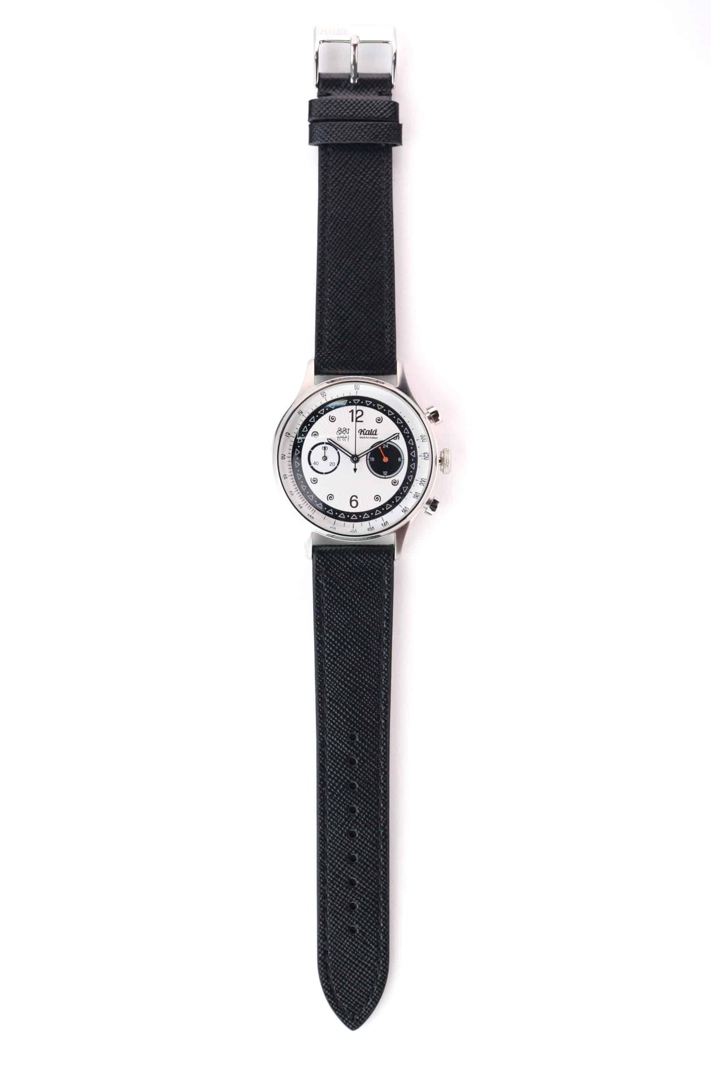 Saffiano Leather Black with Black Stitch - 20MM