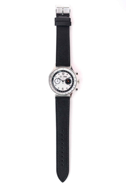 Saffiano Leather Black with Black Stitch - 20MM
