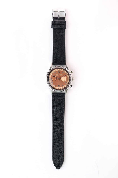 Saffiano Leather Black with Black Stitch - 20MM