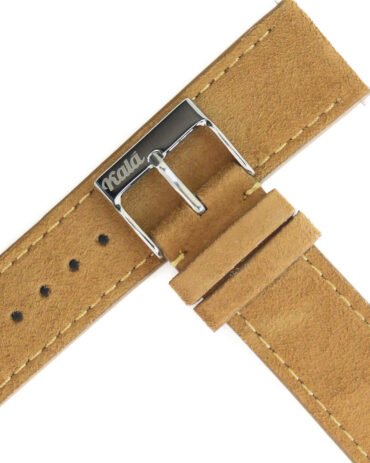 Premium TAN GOAT SUEDE leather strap 20 mm for watches BUCKLE LASER ENGRAVED