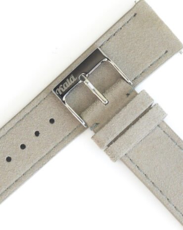 Premium GREY GOAT SUEDE leather strap 20 mm for watches BUCKLE LASER ENGRAVED